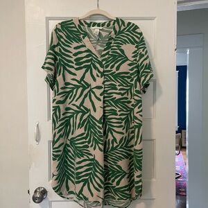 H&M Green and White Zebra Print Dress